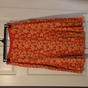 Old Navy Red Floral A-Line Skirt